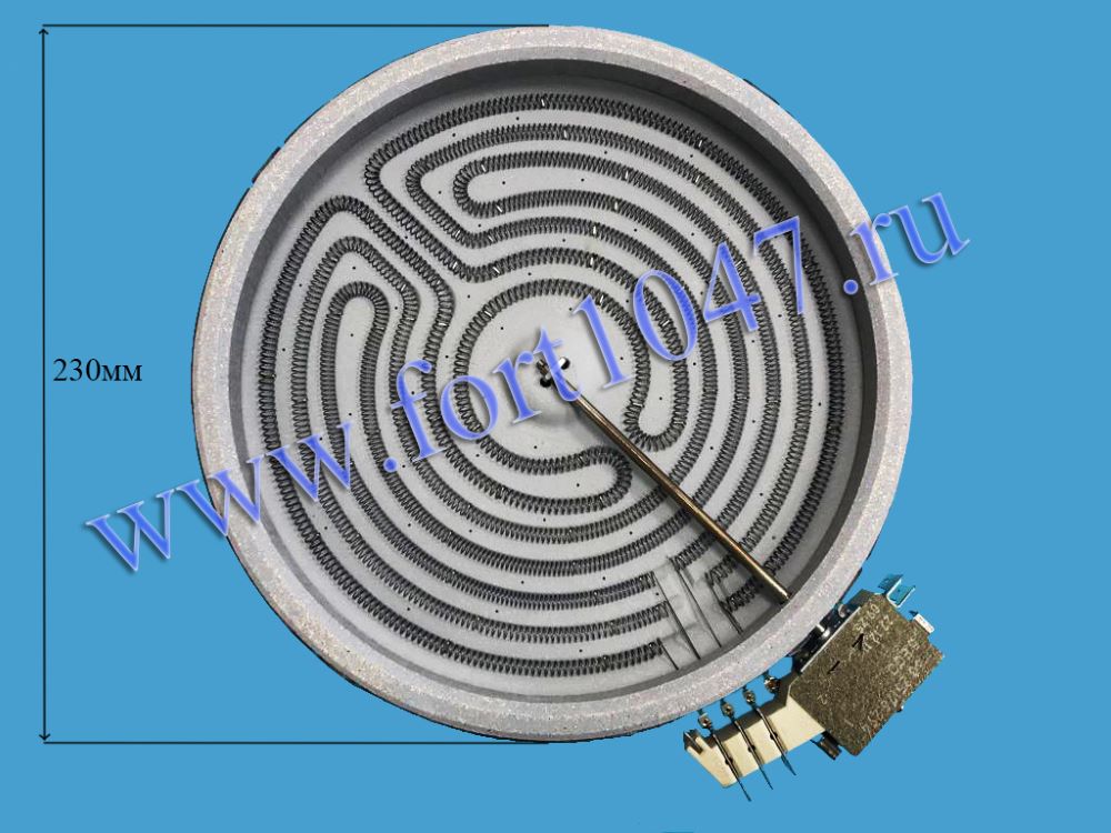 Конфорка стеклокерамическая d 200мм 1700W-700W (2 контура)